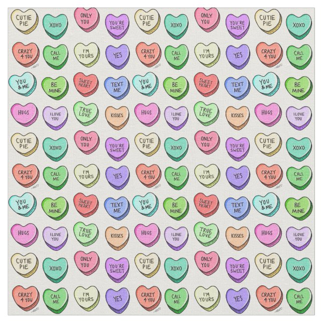 Candy Heart Fabric Tyg (Närbild)