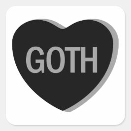 Candy Heart - Goth Fyrkantigt Klistermärke