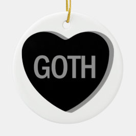 Candy Heart - Goth Julgransprydnad Keramik