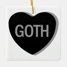 Candy Heart - Goth Julgransprydnad Keramik