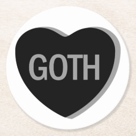 Candy Heart - Goth Underlägg Papper Rund