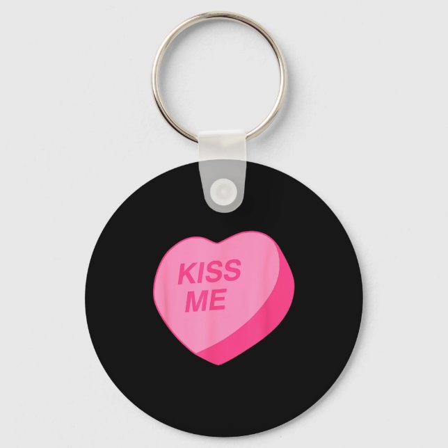 Candy Heart Kyss Mig Alla Hjärtans Dag  Nyckelring (Framsida)