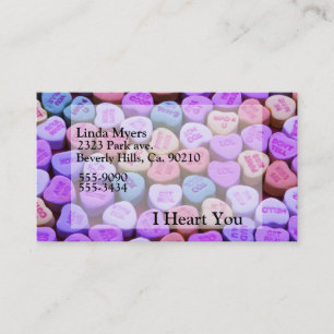 Candy Heart-meddelanden Visitkort