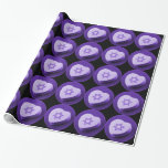 Candy Heart Presentpapper<br><div class="desc">Lätt blått godishjärta med en mörk blått stjärna av David.</div>