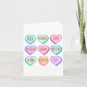 Candy Heart Slang Ord Valentines day för skolan, Kort