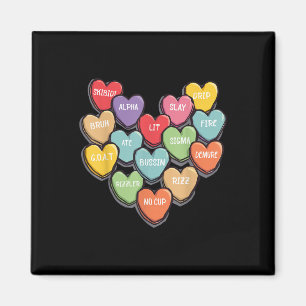 Candy Heart Slang Ord Valentines day för skolan, Magnet