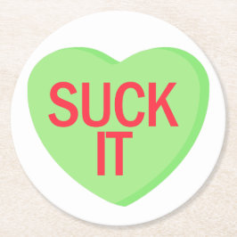 Candy Heart - SUCK IT Underlägg Papper Rund