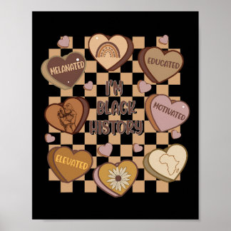 Candy Heart Svarta historiemånaden Afroamerikansk Poster