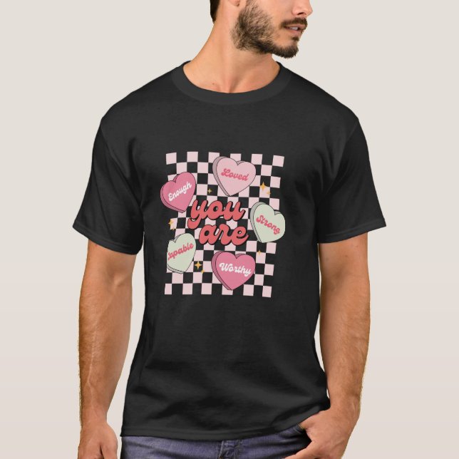 Candy Heart Teacher Alla hjärtans dag Kvinnor du ä T Shirt (Framsida)