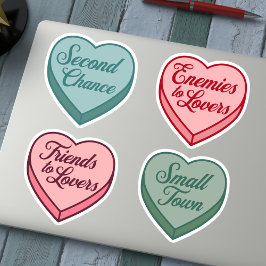 Candy Heart-uppsättning för läsaren romantik Klistermärken
