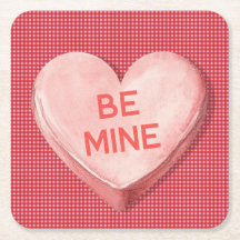 Candy Heart Valentine Papper Underlägg