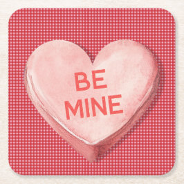 Candy Heart Valentine Papper Underlägg