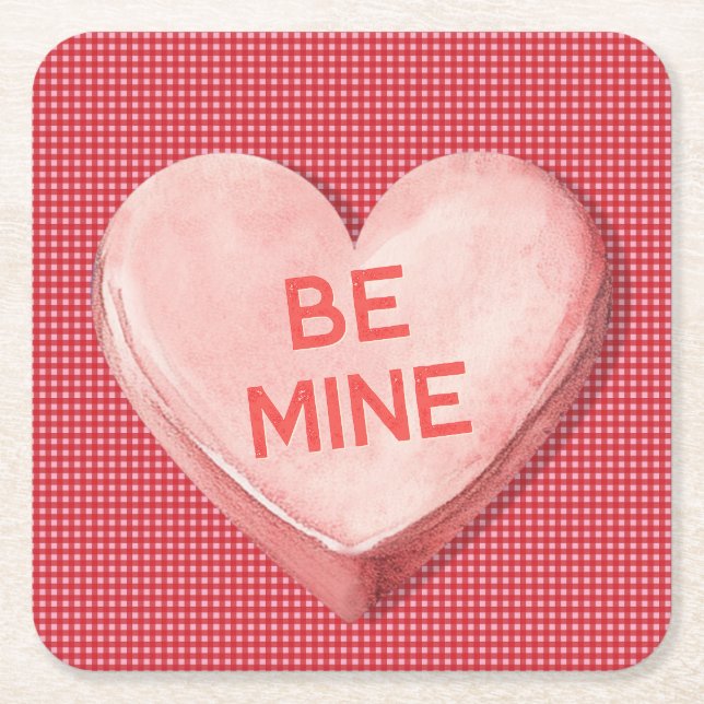 Candy Heart Valentine Papper Underlägg (Framsidan)