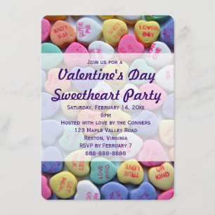 Candy Hearts Alla hjärtans dag-inbjudningar Inbjudningar