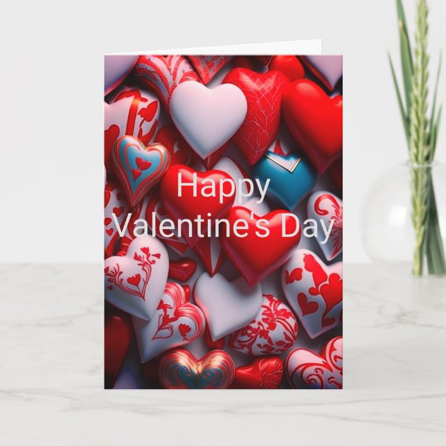 Candy Hearts Alla hjärtans dag-kort Helgkort (Framsida)