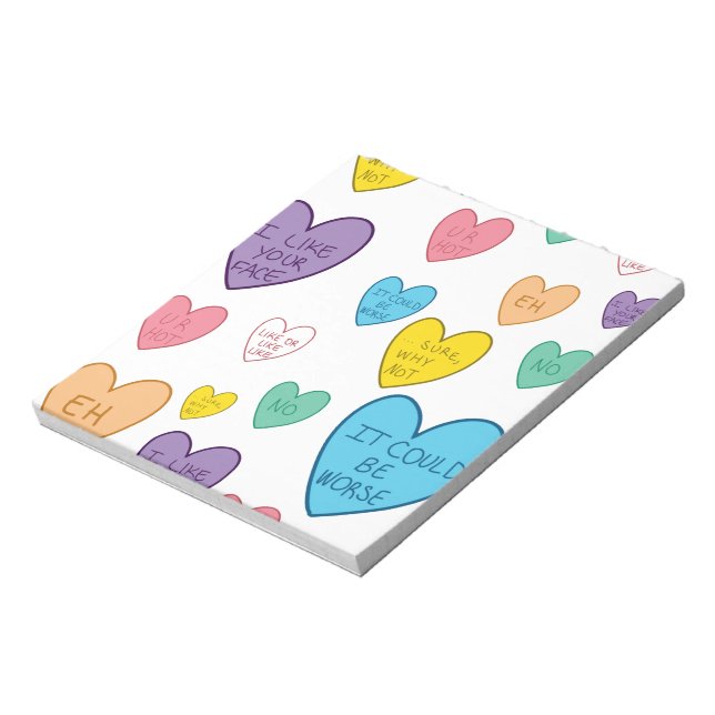 Candy Hearts Anteckningsblock (Roterad)