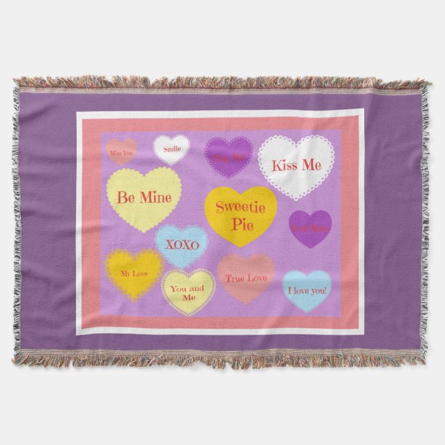 Candy Hearts Blanket Filt (Framsidan)