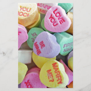 Candy Hearts Brevpapper