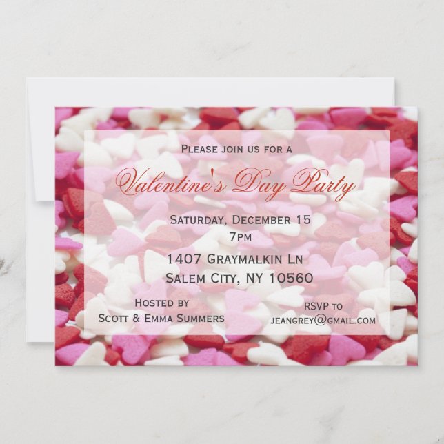 Candy Hearts Godis Alla Hjärtans Dag Party Inbjudningar (Framsida)