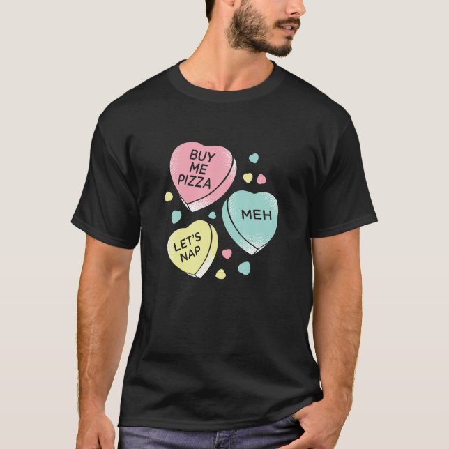 Candy-Hearts har uppdaterats för den moderna Alla  T Shirt (Framsida)