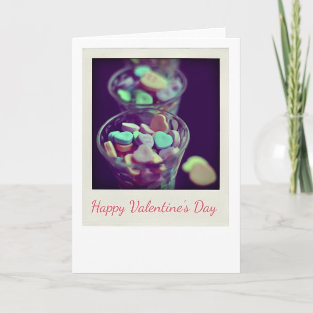 Candy Hearts KISS ME Hälsning Helgkort (Framsida)