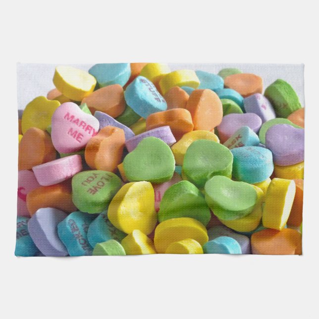 Candy Hearts Kökshandduk (Horisontell)