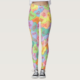 Candy Hearts Mönster - SFW Leggings