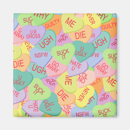 Candy Hearts Mönster - SFW Magnet