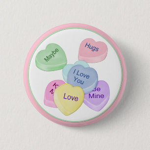 Candy Hearts och Text Knapp