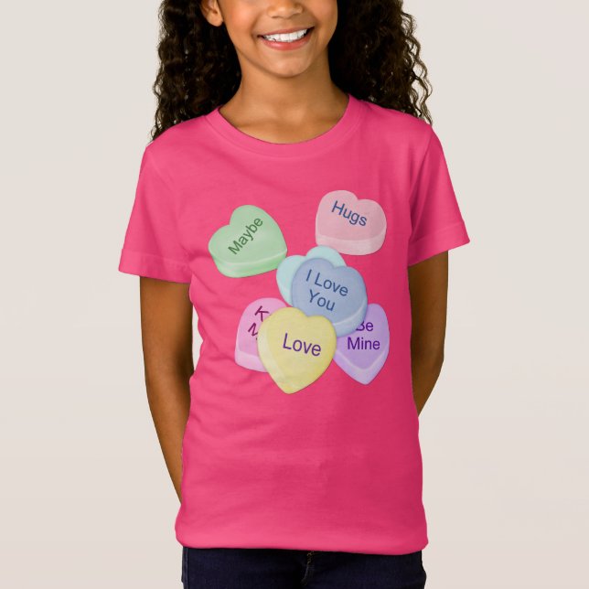 Candy Hearts och Text Tee Shirt (Framsida)