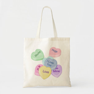 Candy Hearts och Text Tygkasse