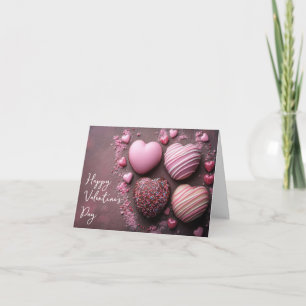 Candy Hearts på mörk botten Alla hjärtans dags häl Helgkort