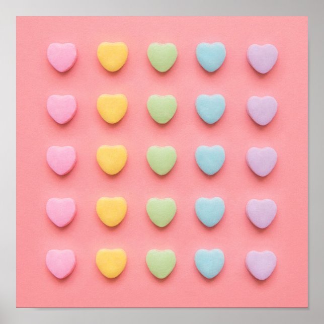 Candy Hearts Porträtt Poster (Framsidan)