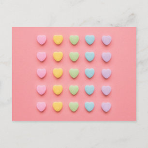 Candy Hearts Porträtt Vykort