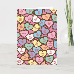 Candy Hearts Sweet Nothing Valentine Helgdag Card Helgkort