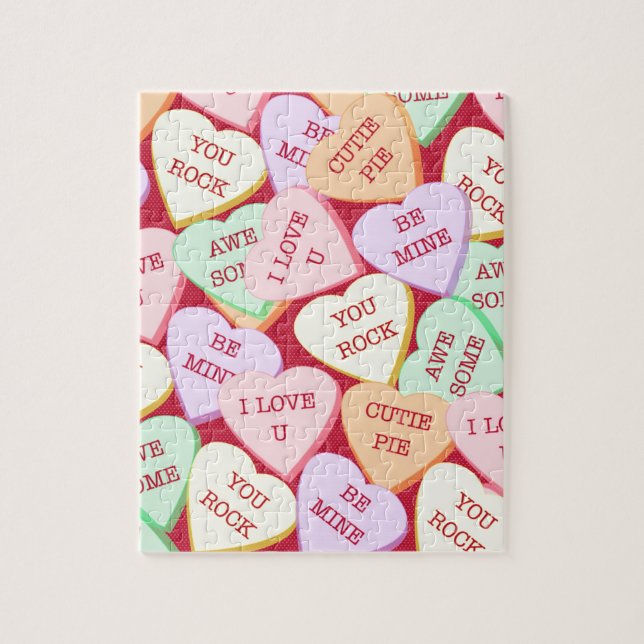 Candy Hearts Teckning Pussel (Vertikal)