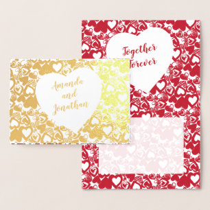 Candy Hearts Together Forever-årsdagen Folierat Kort