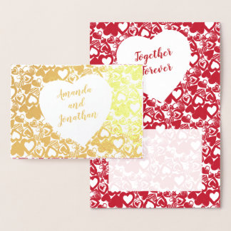 Candy Hearts Together Forever-årsdagen Folierat Kort