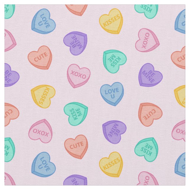 Candy Hearts Tyg (Närbild)