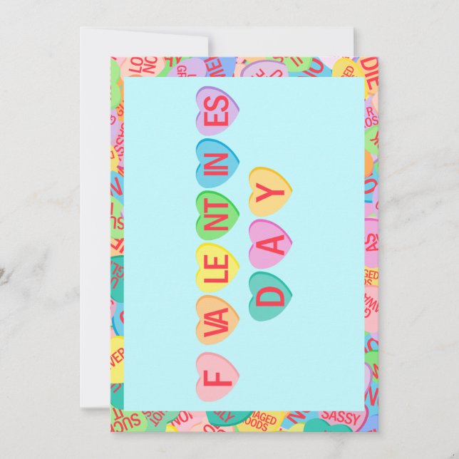 Candy Hearts V. 2.0 Julkort (Framsida)