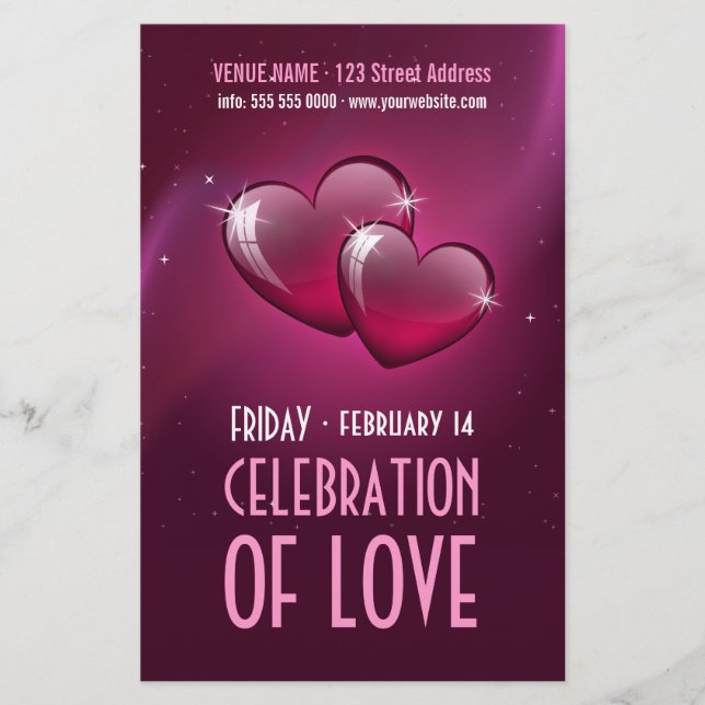 Candy Hearts Valentine Day Party Flygblad (Framsidan)
