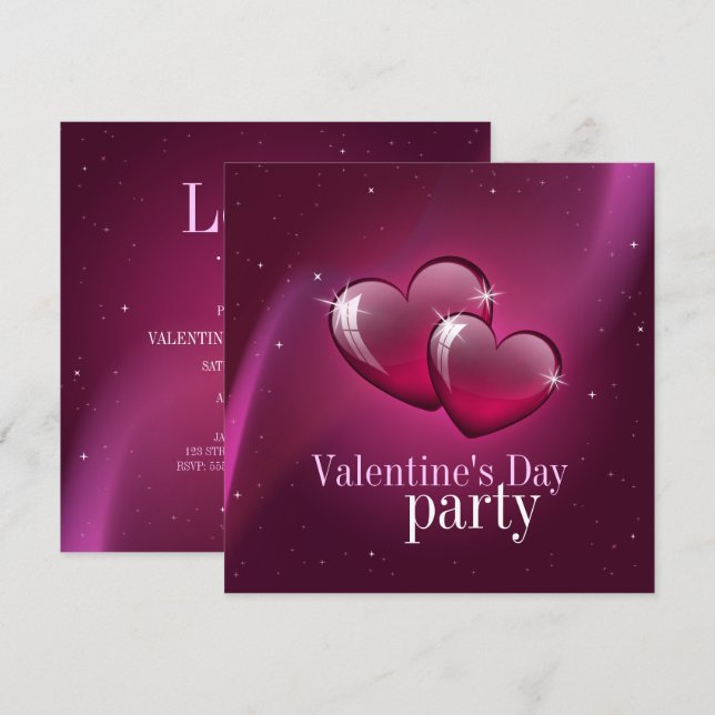 Candy Hearts Valentine Day Party Inbjudningar (Fram/baksida)