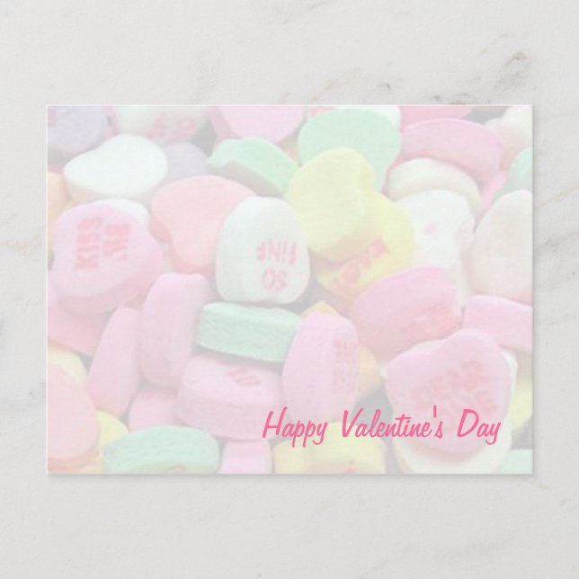 Candy Hearts Valentine Day Postcards Helg Vykort (Framsida)