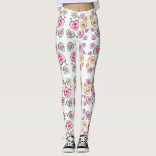 Candy Hearts Valentines day-konversationshjärter Leggings