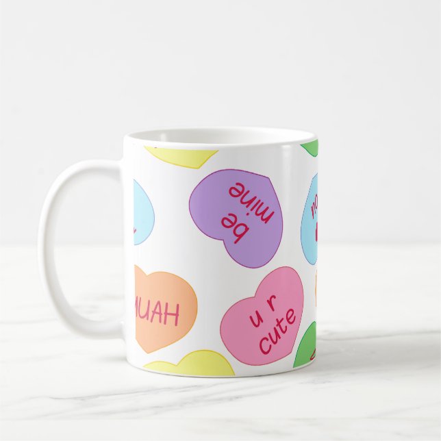 Candy Hearts Valentines Mugg (Vänster)