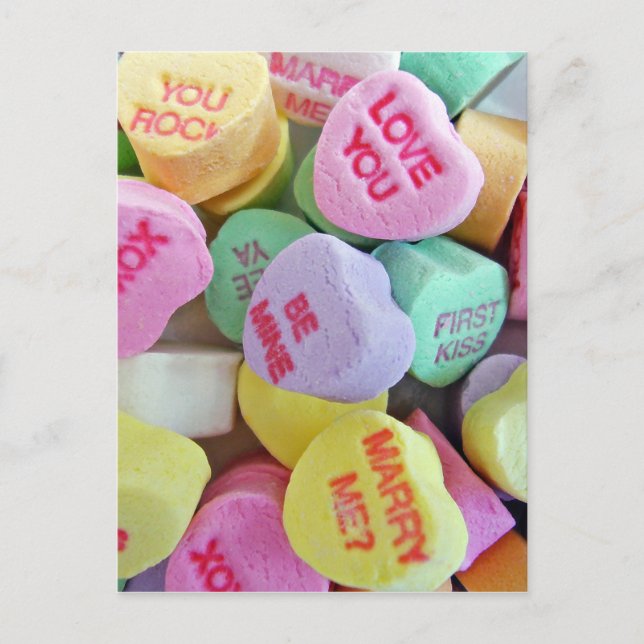 Candy Hearts Vykort (Framsida)