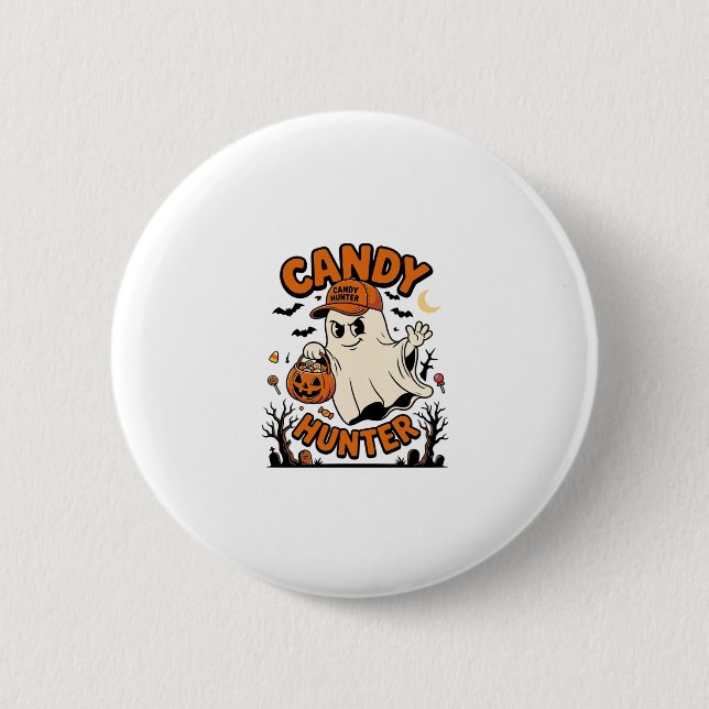 Candy Hunter Halloween Ghost Pumpkin Bucket_1 Knapp (Framsida)