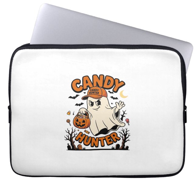 Candy Hunter Halloween Ghost Pumpkin Bucket_1 Laptop Fodral (Framsidan)