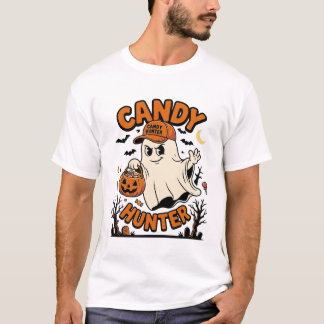 Candy Hunter Halloween Ghost Pumpkin Bucket_1 T Shirt