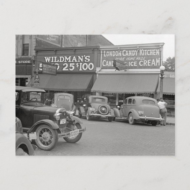 Candy & Ice Cream Shop, 1938 Vykort (Framsida)